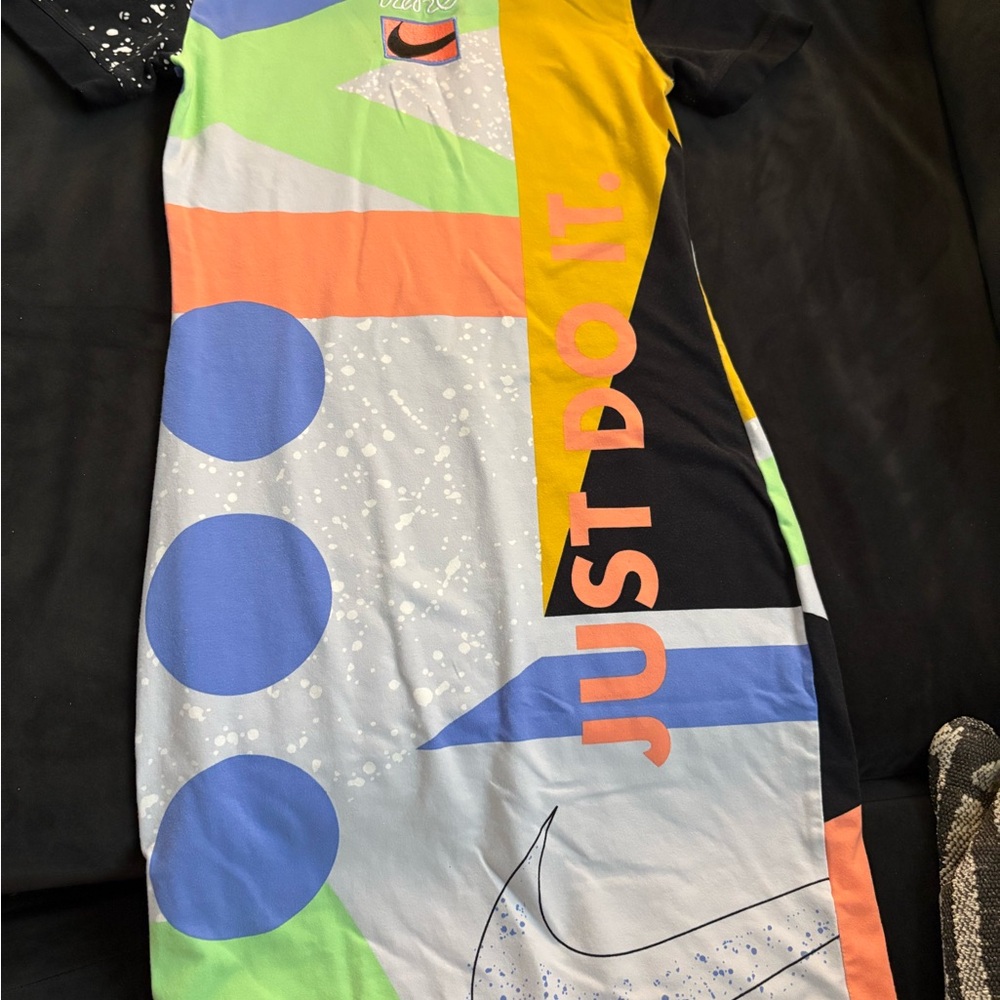 Nike Blue and Green Graphic Tee